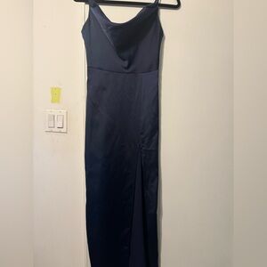 NBD Cowl Neck Midnight Blue Dress
